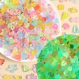 160 PCS Mini Luminous Resin Animal,Small Luminous Resin Figures,Glow Mini Animals for Miniature Garden Accessories Micro Landscape Aquarium Potted Fish Tank Decoration（Style and Color are Random）