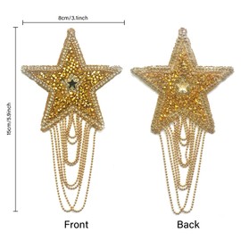 4 Pcs Star Patch with Tassel Iron Glitter Girls Boys DIY Clothes Cute Decoration