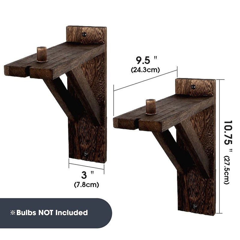 J JACKCUBE DESIGN Set of 2 Wall Mount Solid Rustic
