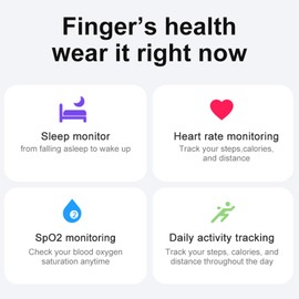 Smart Ring Health, Smart Ring for Fitness Sleep Tracking, 24H Heart Rate Monitoring, Water Resistant BT Fitness Ring, Body Temp Detection, Remote Control (Tarnish)