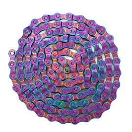 Bike Chain Rust Proof Sensitive, Rust Proof Colorful Electroplating6 7 8 Speed Bike Chain for Road Mountain Bikes
