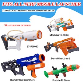 Aevdor Mega Missile Refill for Nerf N-Strike Elite Series, 12 Packs, Compatible Darts Foam Rockets Bullets for Nerf Blaster Gun (Orange)