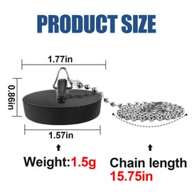 lomdung Set of 4 Sink Plugs, 45-40 mm Sink Plugs, Bathtub Plugs with 40 cm Chain, Bathroom Sink Plug for Chain Bathtub, Sink Plug, Rubber Plug for Sink