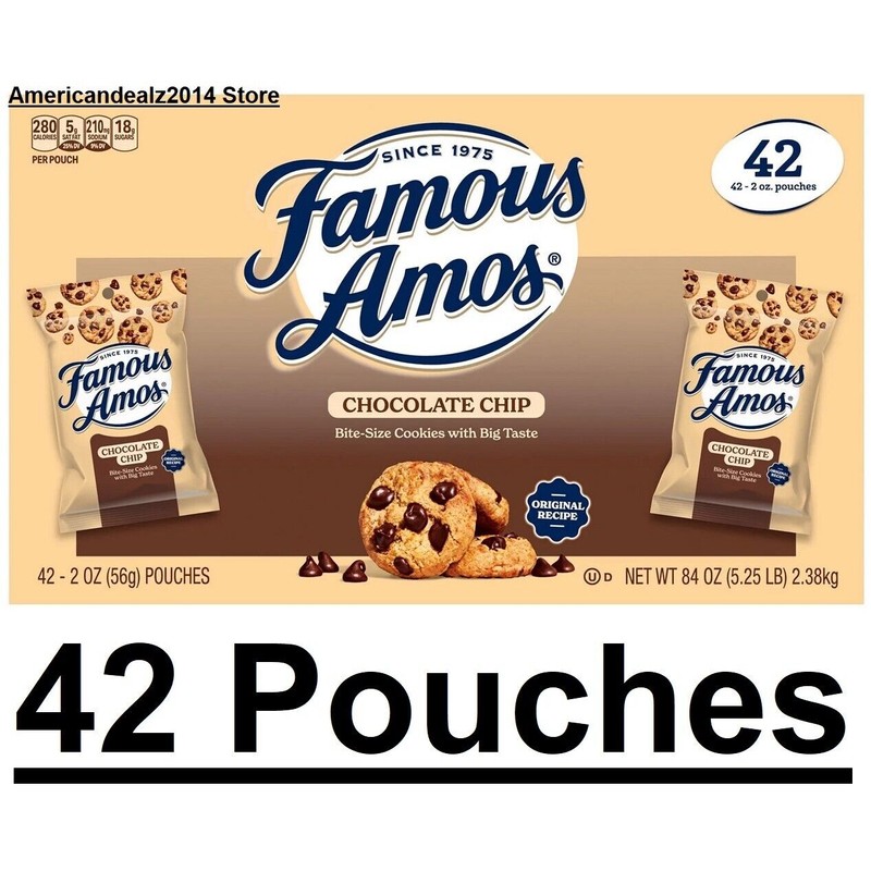 Famous Amos 84 Pouches -Famous Amos Chocolate Chip Cookies 2