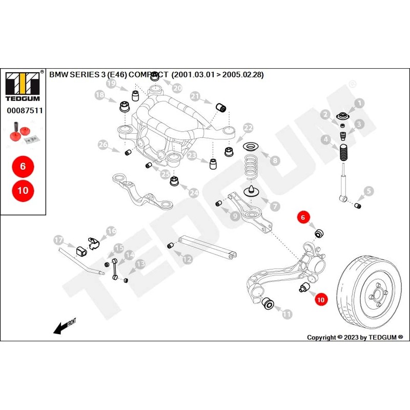 TEDGUM 00087511 Polyurethane Arm Bushing