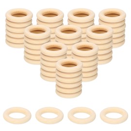 PATIKIL Wooden Rings for Crafting, 150 Pcs Smooth Macrame Wood Rings for Macrame Jewelry Making DIY Crafts, 1.18" OD 0.24" Thickness