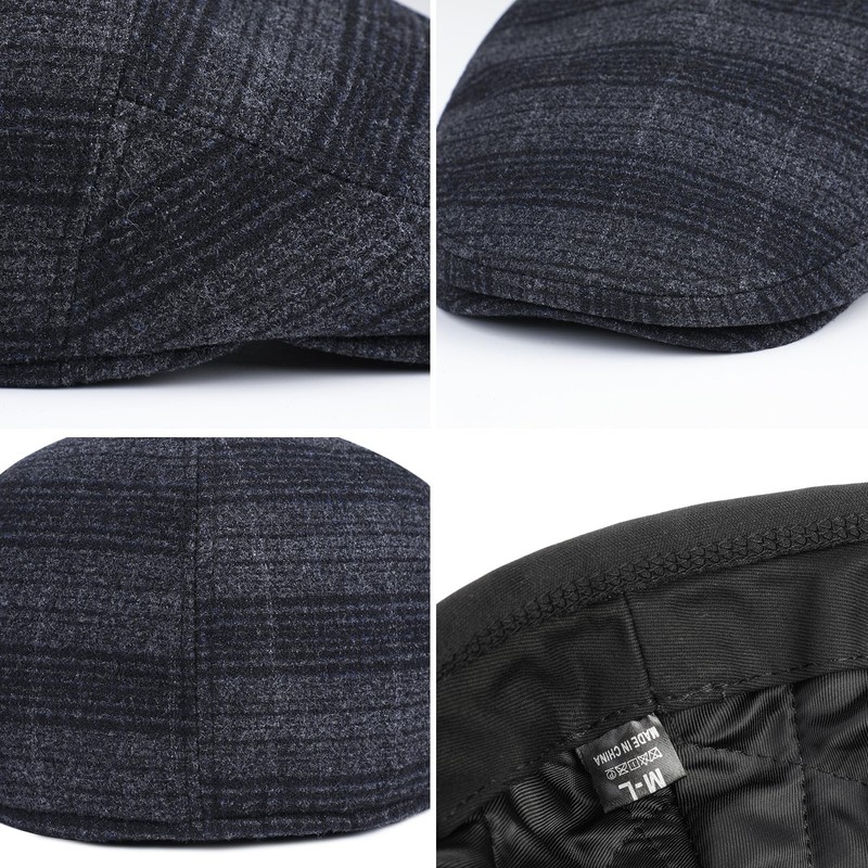 Wantonfy Men's Beret Cap Flat Cap Barret Flat Cap Newsboy