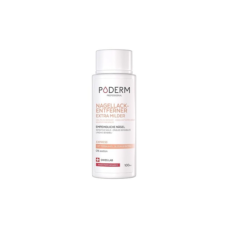 PODERM - Nail Polish Remover Acetone-Free Extra Gentle with Tea
