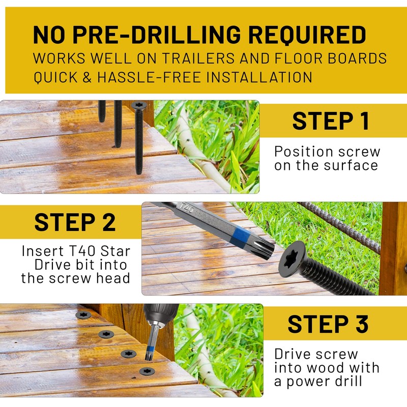BCP Fasteners 5/16-18 x 2-1/2" Trailer Deck Screws 100 Qty
