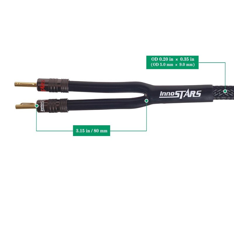 InnoStars 14AWG Premium Heavy Duty Braided Speaker Wire Cable (15