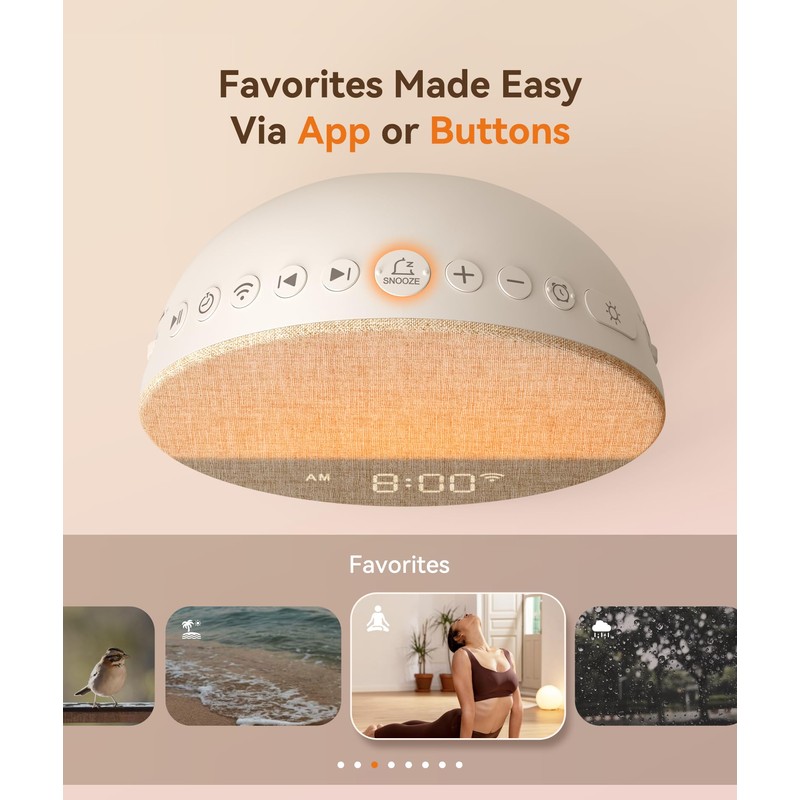 Dreamegg Sunrise Alarm Clock Sound Machine White