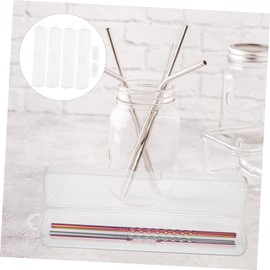 OKUMEYR 4pcs Travel Straw Case Clear Plastic Straws Container with Lid Small Clear Container Straw Holder Drinking Straw Dispensers Plastic Carrying Box Small Drinking Straw Box Small Box