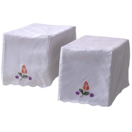 Classic Home Store Traditional Floral Square Arm Caps Printed Flower Antimaccasar Furniture Protector (Coral Pink)