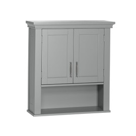 RiverRidge Somerset Two-Door Bathroom Storage, Gray Wall Cabinet, Grey, Set 1