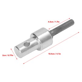 Tissting Earth Auger Adapter, 1 to 3 Garden Drill Adapter 2 Slots 2 Pits Carbon Steel 1/2 Inch Thread Round Shank Power Drill Chuck Connector Tool for Impact Driver