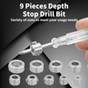 9 Pieces Depth Stop Rings Set, Drill Depth Limiter, Limit