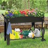 aboxoo Large Planter Raised Beds with Legs Outdoor Metal Planter