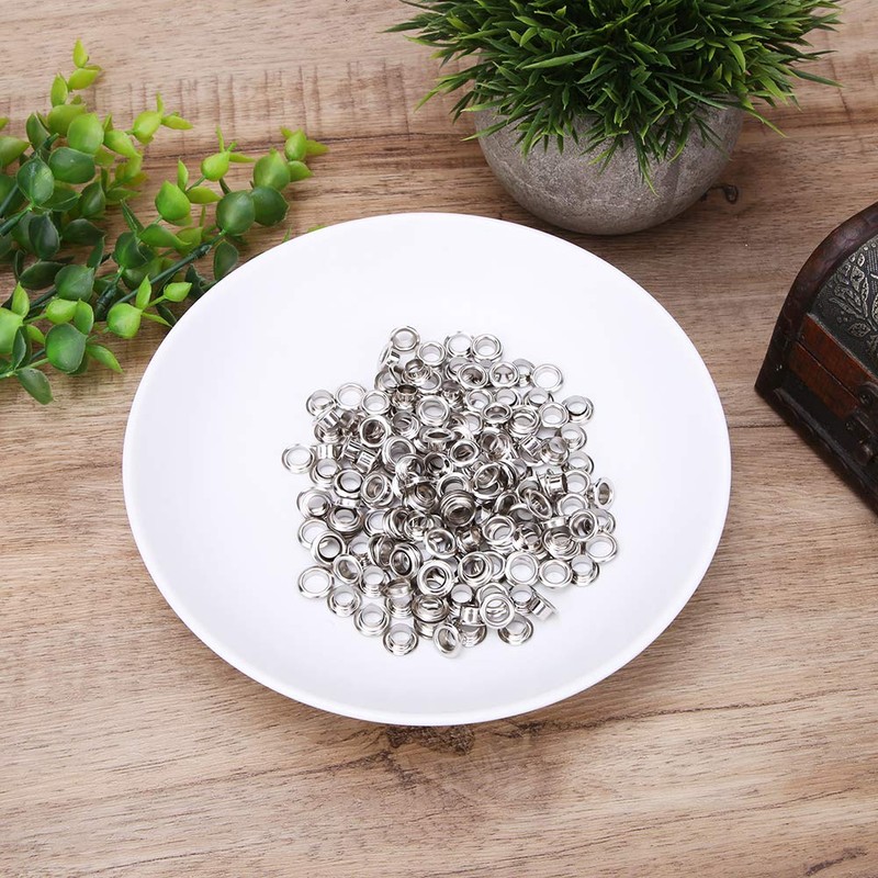 Grommet Eyelets, 100Pcs 6mm Brass Eyelets with Gaskets for Leather