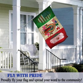 Aroxtms Mexico Flag Mexican American Flags for Outside 3x5 Double Sided Virgin Mary Mexico Mexican Usa Friendship Flags for Truck Car Outdoor Patriotic House Yard Decorations Banner