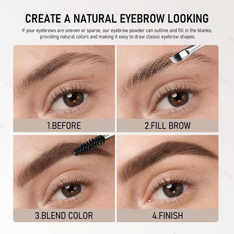 KYDA 2 Colors Eyebrow Powder Duo, Eyebrow Palette Makeup for