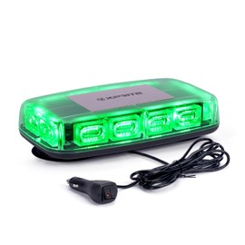 Xprite Upgraded 12" 72LED Rooftop Mini Strobe Lights, Emergency Safety Flashing Beacon Light bar with Magnetic Base for 12V-24V Construction Vehicles, Trucks, Snow Plow, Postal Car (Green)