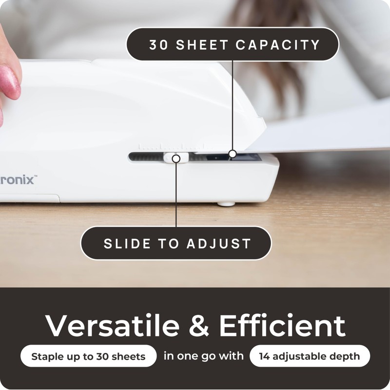 EcoElectronix Portable Automatic Electric Stapler Pro - 30 Sheet Capacity,