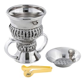 AM Regal Metal Incense Burner - Bakhoor Burner Mubkhara – Frankincense Resin Burner - Ideal for Yoga, Spa & Aromatherapy (Gold, Small)