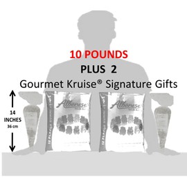 Albanese 12 Flavor Gummi Bears (2- 5lb bags) Plus (2-10oz) Juicy Jumbo Peach Rings Gourmet Kruise Signature Gift Bags (NET WT 180 OZ) 2 Item Bundle