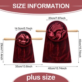 Tioncy Set of 2 Church Tithe Offering Bags with Wooden Handles Church Collection Bag with Handles for Churches Communion Supplies (Red,15.75 x 7.87 Inch)