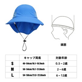Umeloeo Baby Cap, Children's Sun Visor, Kids' Hat, Chin Strap, Cute, Fisherman Hat, UV Protection, Spring and Summer, Sunscreen, For Spring, Summer, Autumn, Baby Cap, Girls, Boys, Adjustable, Folding,
