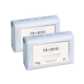 Fer à Cheval Gentle Perfumed Soap Bar, Organic Body Bath Soap Natural Soap Bar, Seaside Citrus Soap 125g, Pack of 2