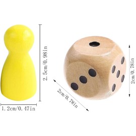 Wooden Checkers,60 Pcs Wood Spare Marbles in 5 Bright Colors Chessman Wooden Educational Toy Natural Wood Checker Board Game for Tabletop Markers Chess Pieces Flight Chess and Other Gaming Accessories