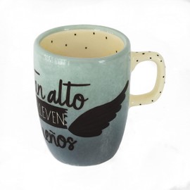 Taza Capuchino "Vuela tan alto como te lleven tus sueños" de 375ml Cerámica Artesanal Hecho en México