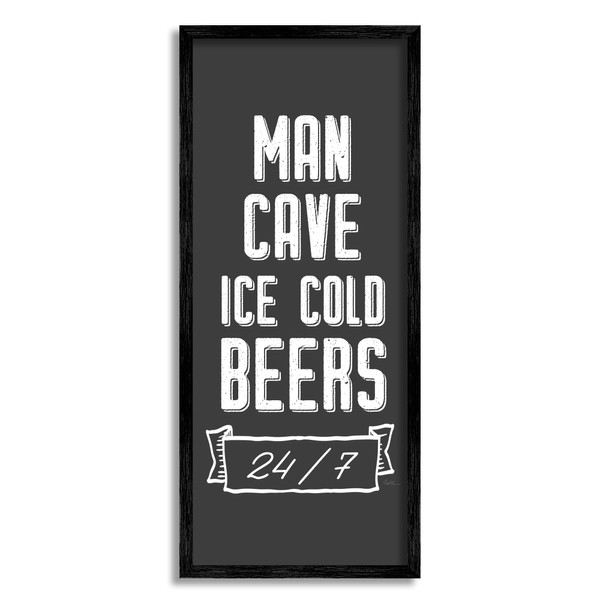 Stupell Industries Man Cave Ice Cold Beers 24/7 Retro Sign,