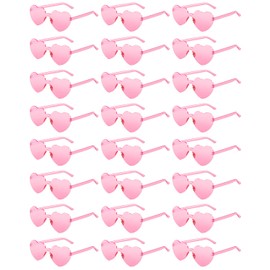 AGGKKY 12 Pairs Heart Shaped Sunglasses for Women Colorful Glasses Fun Trendy Transparent Heart Sunglasses Party Favor (Multiple Pink)