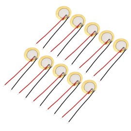 sourcing map 10 Pcs Piezo Discs 20mm Acoustic Pickup Transducer Prewired Microphone Trigger Drum Guitar