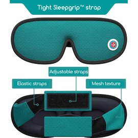 Medi Grade Eye Mask for Sleeping – Improve Your Sleep with this 12pc Kit, 4x Ear Plugs, Travel Bag, Hair Bands and Carabiner Clip