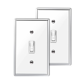Silver Chrome Light Switch Cover Wall Plate Polycarbonate Thermoplastic Durable Outlet Covers Wall Plate Decorative Wall Switch Plate Cover