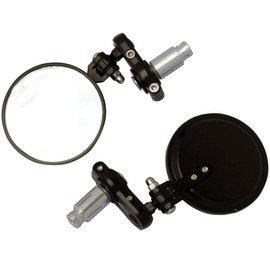 MotorToGo 1 Pair Black Foldable CNC Convex Lens Handlebar End Motorcycle Mirrors Compatible for 2019 Ducati Monster 797