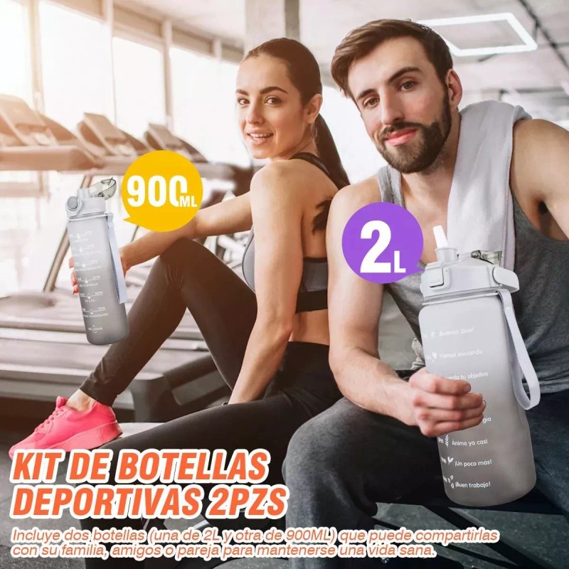 Trixter Botella De Agua Deportiva 2pzs De Pareja Antifugas No