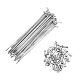 A ABSOPRO Bicycle Spoke 14G 145MM Mountain Bike Spoke Carbon Steel Silver Tone 36 Pcs