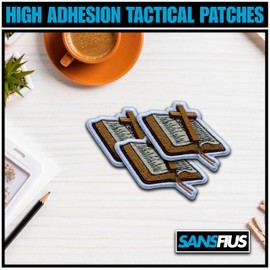 SANSFIUS Holy Bible Book Patch, Size 3" Sew On Patches, Cross Embroidery Fabric Patches for Clothes Jean Backpack, Applique Patches, Jeus Embroidery Iron On Patch for Clothes,Gothic Gift for Christian