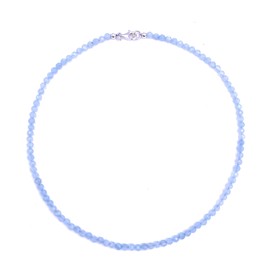 Aquamarine Jewellery (Necklace) Aquamarine Faceted Beads Size Approx. 4 mm Clasp 925 Sterling Silver Model Number 2192, Gemstone, Aquamarine