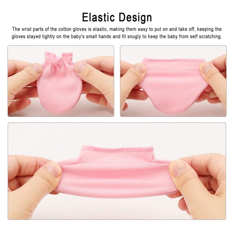 DRESHOW Newborn Baby Mittens Infant Gloves No Scratch Mittens Cotton