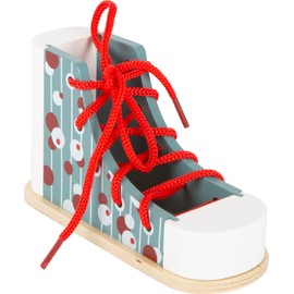 Small Foot Wooden Threading Shoe Practice Threading and Tying Shoelaces for Children Aged 3+ 11887 Red