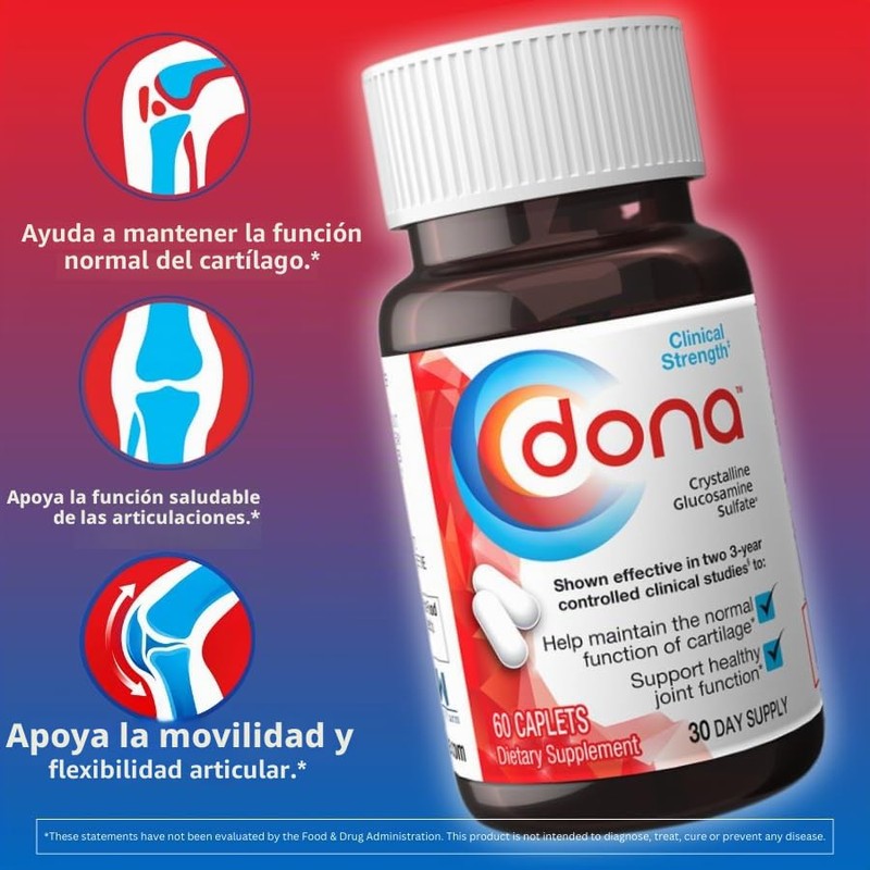 Dona Crystalline Glucosamine Sulfate, 750 Mg, 60 Count