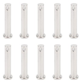 Clevis Pins, Pack of 10 M8 x 40 mm Round Clevis Pins Made of 304 Stainless Steel for Locating Linear Moving Parts with Flat Head, 3 Point Accessories