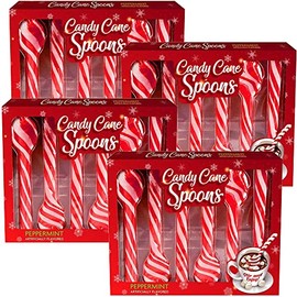 Candy Cane Peppermint Sticks, Edible Stirring Spoons for Hot Chocolate Cocoa Coffee Tea Cocktail – Holiday Christmas Stocking Stuffer Gift Set (24 Pack)