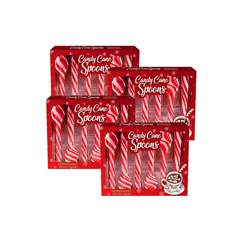 Candy Cane Peppermint Sticks, Edible Stirring Spoons for Hot Chocolate