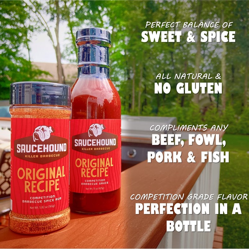Saucehound Original Recipe & Naughty Dog Championship BBQ Sauce, Delicious